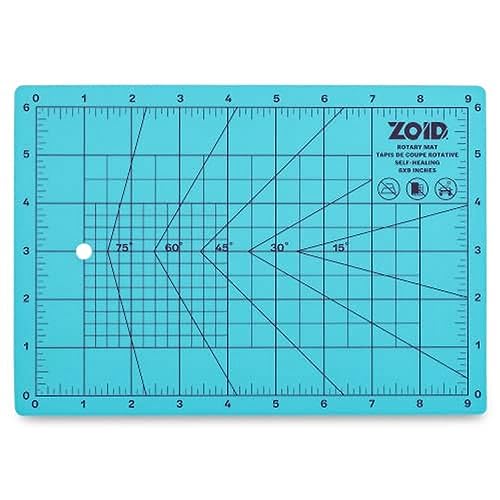 Zoid 9" x 6" Self-Healing Cutting Mat, PVC Grid Mat, Crafting and Sewing Mat for Multiple Projects, Arts and Crafts, Silhouette Cutting, Cyan/Purple BP - style: 9" X 6"