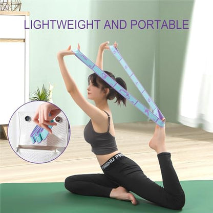 Yoga Stretching Strap for Dance Pilates Gymnastics, Elastic Flexible Training Tool for Women Men