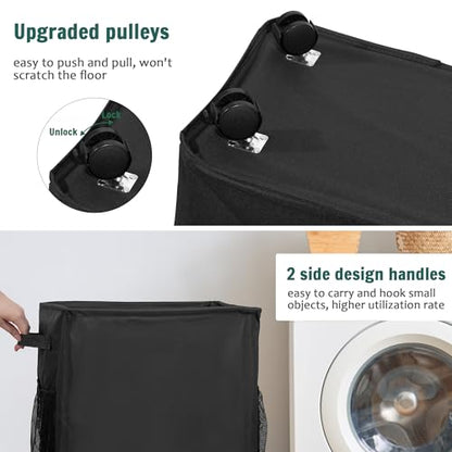 Yoga Mat Storage Racks, Home Gym Storage Rack with Wheels, Yoga Mat Holder Side 2 Mesh Pockets, Yoga Storage Basket Holds 4 Yoga Mats, 2 Foam Rollers, 6 Resistance Bands - color: Black