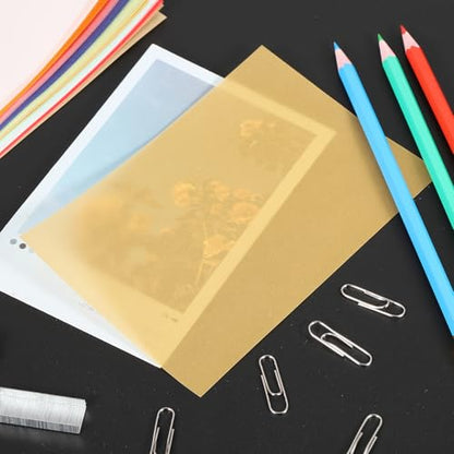 PATIKIL 100 Sheets Vellum Paper 4x6 Gold Tone | Vellum Paper Printable Translucent Paper 100GSM for Invitations Printing - color: Gold Tone