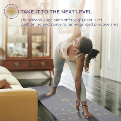 Ascend 6mm Thick Yoga Mat, 72x24in - color: Granite - Printed