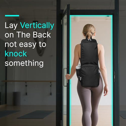 Yoga Mat Bag Carrier Backpack with Multi Pockets - color: Black