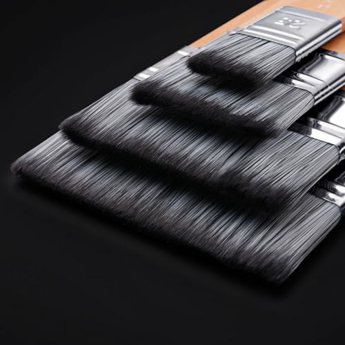 4pcs Flat Paddle Paint Brush Set, Fuumuui Scale Brushes, Large Paint Brush, Wide Flat Paint Brushes with Short Handle for Oil and Acrylic Paints(1'', 2'', 3'', 4'') - color: Birch-4pcs