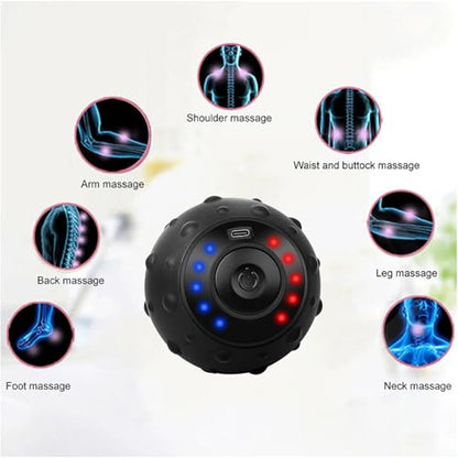 Upgraded 5-Gear Vibrating Massage Ball, Rechargable Massage Vibrating Ball for Fitness, Training, Therapy and Relaxation - color: Black