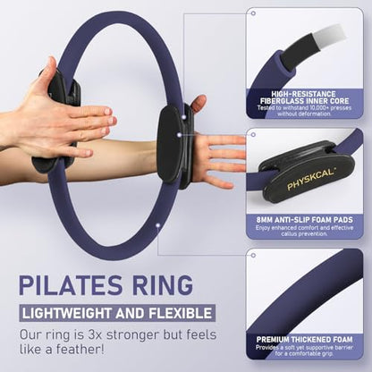 PhysKcal Pilates Ring, 15-Inch Magic Circle with Thick Padded Handle - color: Navy