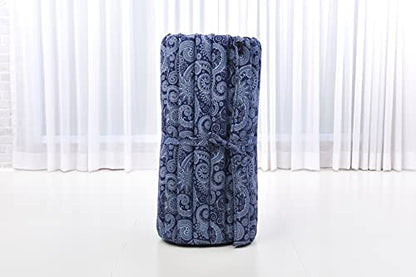 Leewadee Thai Roll Mat 75 x 28 inches Kapok Firm - color: Cbt1 - Blue, size: M: 75x28"