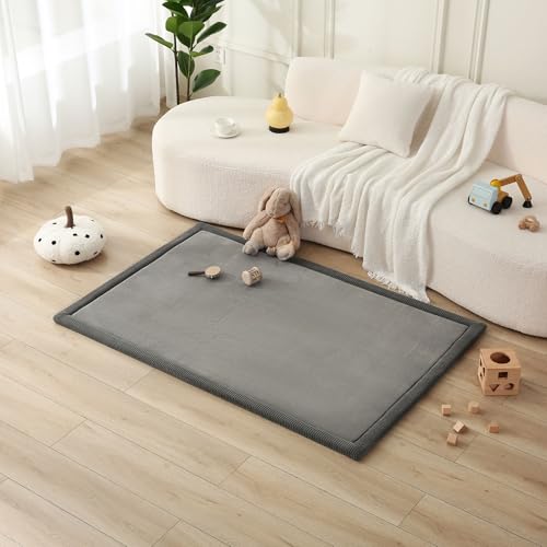 Hakuna Matte CloudSoft Baby Play Mat for Floor 40" x 60" Dark Gray - color: Dark Gray, size: 40" x 60"