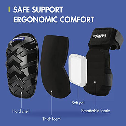 WORKPRO Knee Pads, Heavy Duty Gel Cushion Protector - style: Strap