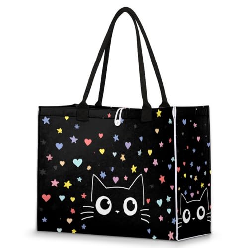 Pardick Cute Cat Tote Bag For Women Travel Bag Reusable Grocery Bags Utility Tote For Work Shopping Pool Beach Bags for Gift Outdoor B-2 - color: B-22