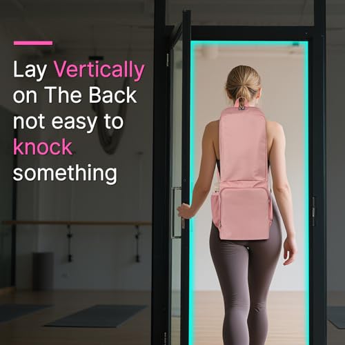 Yoga Mat Bag Carrier Backpack with Multi Pockets | Yoga Mat Holder Waterproof & Zipper Closure, Water Bottle Pocket, Large Capacity, Multipurpose Use - color: Pink