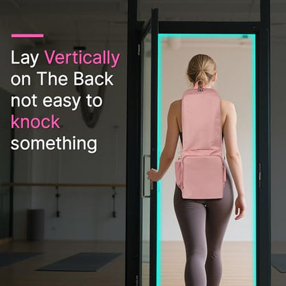 Yoga Mat Bag Carrier Backpack with Multi Pockets | Yoga Mat Holder Waterproof & Zipper Closure, Water Bottle Pocket, Large Capacity, Multipurpose Use - color: Pink