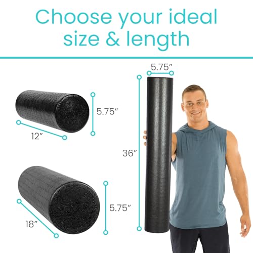 Vive High Density Foam Roller (36 inch) - Large Foam Roller for Exercise - size: 36"