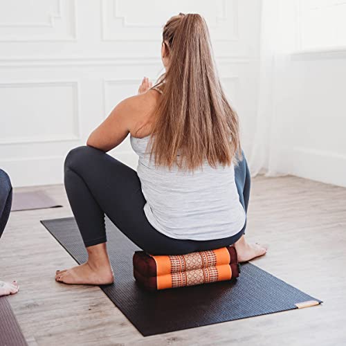 Zafuko Yoga & Meditation Cushion - Organic Water-Resistant Kapok Filling, Meditation Cushion, Soft Yoga Prop - color: Teal/Turquoise