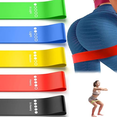 2 Pack 10lb & 15lb Resistance Bands for Legs and Butt, Fabric Exercise Loop Bands Yoga, Pilates, Rehab, Fitness and Home Workout, Strength Bands for Booty