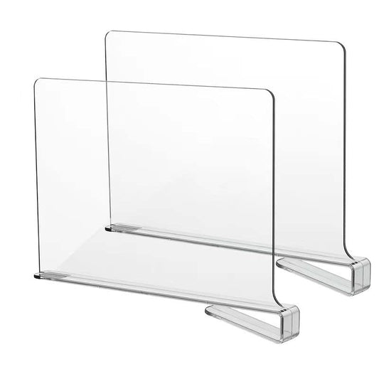 LikeU Acrylic Shelf Divider,Wood Shelf Dividers,Clear Closet Shelf Separators Clothing Organizer Perfect for Bedroom Shelving Organization and Kitchen Cabinet Shelf Storage,2 PCS - size: 2 PCS