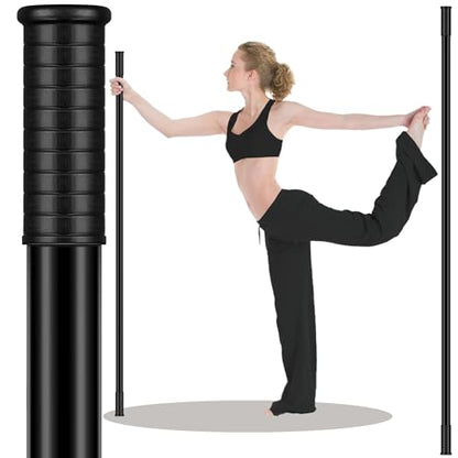 5ft Yoga Stick from Natural Bamboo with Non-Slip Handle-Stretching Stick for Mobility, Flexibility,Exercise,Workout, Physical Therapy,Pilates,Balance Fitness-Access Online Video Guide Without Any Info - color: All Black 5ft