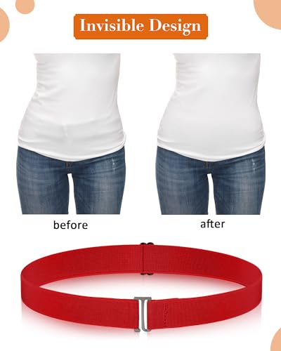 SATINIOR Invisible Stretch Belt Flat - color: Black, Brown, Beige, Red