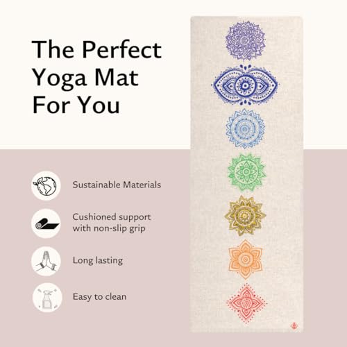 Shakti Warrior Pro Hemp Mat, Non Slip, 72 x 24 Inch, 3mm Thick - color: Chakra
