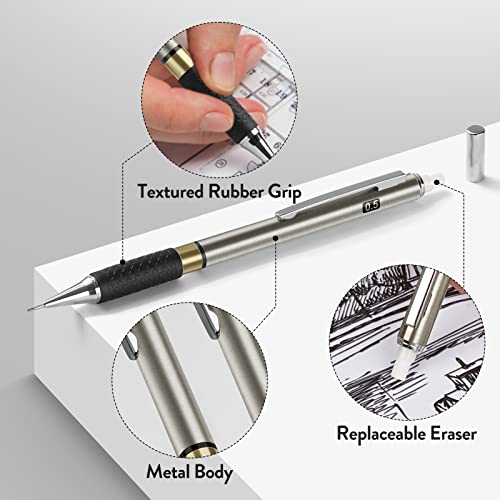 Four Candies Art Mechanical Pencil Set 3PCS 2MM Mechanical Pencils+Metal Mechanical Pencil Set - 3PCS 0.5mm Art Mechanical Pencils