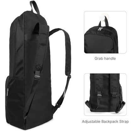 Yoga Mat Bag Carrier Backpack with Multi Pockets | Yoga Mat Holder Waterproof & Zipper Closure, Water Bottle Pocket, Large Capacity, Multipurpose Use - color: Black