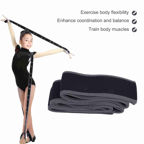 Exercise Strap Yoga Stretch Assist Strap with 8 Numbered Loops, Band for Yoga Pilates Dance and Gymnastics Workout, People Dancing Assistance(Grey)