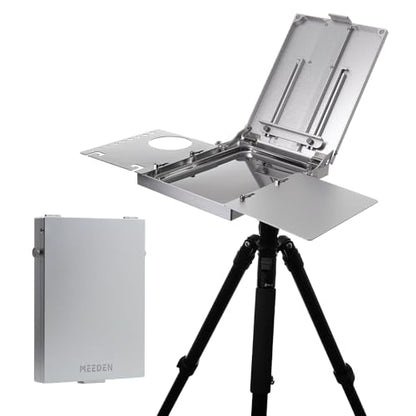 MEEDEN Plein Air Easel for Painting: Adjustable Aluminum Alloy Sketchbox Easel, Collapsible Portable Tripod for Artists, Travel Art Easel Desktop Table Easel Stand