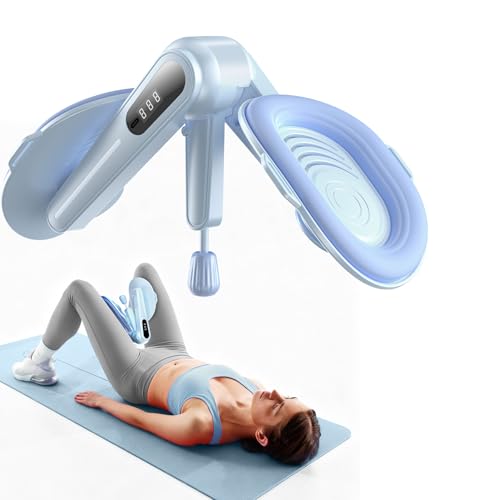 Thigh Trainer with Resistance Adjustment, Pelvic Floor Exercise Devices with LED Display, Inner Thigh Exerciser with Soft EVA Padding, Kegel Exerciser for Women Home, Blue
