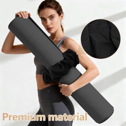 Yoga Mat Scrunchie - Stylish Holder, Durable & Elastic Fabric - Fits All Standard Mats (Mat Not Included) - color: Black