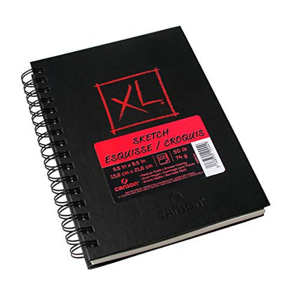Canson XL Series Sketchbook, Wirebound Pad, 5.5x8.5 inches, 100 Sheets (50lb/74g) - Artist Paper for Adults and Students - Graphite, Charcoal, Pencil, Colored Pencil