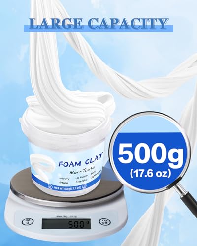 LEICHTEN 17.6oz Air Dry Foam Clay Safe Modeling Clay for Cosplay DIY Crafts | Non-Toxic Safe Air Dry Foam Clay, Lightweight Soft Modeling Clay for Cosplay, Art Crafts & DIY Handmade Projects