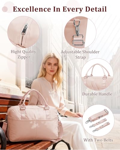 Gym Bag for Women,Travel Duffle Bag for Travel with Wet Pocket Weekender Overnight Carry On Tote Bag Luggage Bag with Trolley Sleeve Personal Item Travel Bag Hospital Diaper Bag Pink - color: M2-Pink