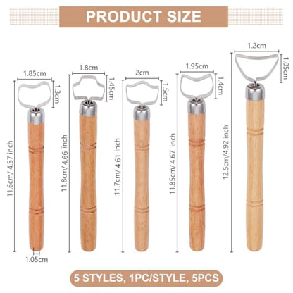OLYCRAFT 5Pcs Sculpture Scraper Clay Tool for Ceramic Sculpture DIY Craft | 4.6~4.9 Inch Long, Pottery Cup Handle Shape Tool, Modeling Clay Cutters, Sculpture Kit, Clay Modeling Tools, Extruder Tool