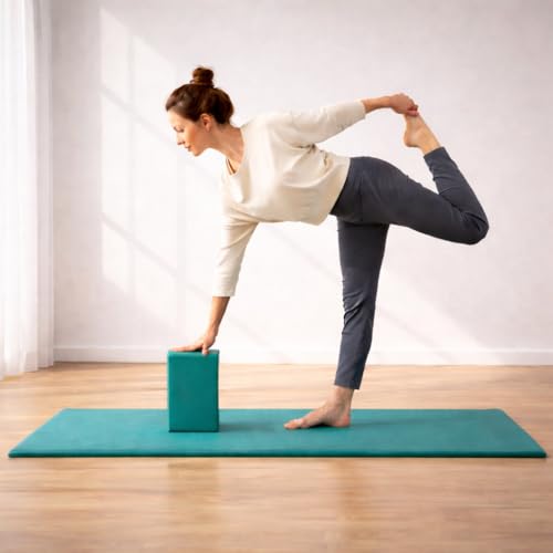 WHITECLOUDZ Yoga kit, 7-Piece Yoga Mat Set for Home Workouts, Thick Yoga Mat, Yoga Blocks, Strap, Yoga Towels & Carrying Bag, Exercise Mat with Yoga Equipment for Women & Men, Enhance Yoga Practice - color: Green