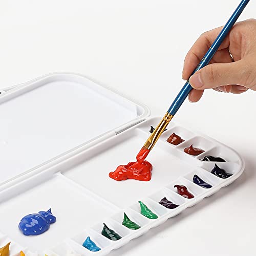 Mr. Pen- Airtight Watercolor Palette with Lid, 18 Wells & 2 Mixing Areas (Pack of 3) - color: White, size: 3 Pack