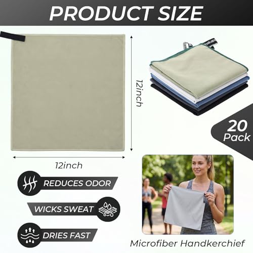 20 Pcs Workout Towels - Gym Sweat Handkerchiefs, Classic - color: Classic