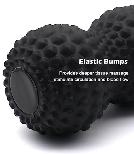 KITWILD Peanut Massage Ball, Double Lacrosse Massage Roller Ball, Black - color: Black