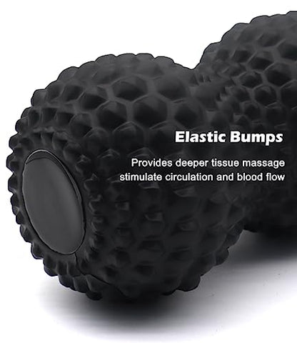 KITWILD Peanut Massage Ball, Double Lacrosse Massage Roller Ball, Black - color: Black