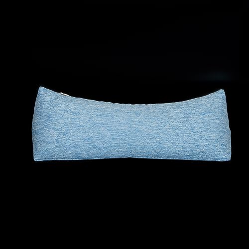 Buckwheat Neck Support Pillow Cervical Neck Cylinder Bolster Pillow,Buckwheat Hulls Adjustable Roll Pillow,Neck Pain Relief for Back and Side Sleepers Round Pillows for Lunch Break blue, 6*15 inch - color: Blue