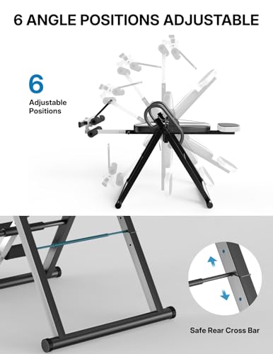 YOLEO Gravity Inversion Table for Back Pain Relief 2026 New Inversion Table | w/Lumbar Support, Easy to Assemble, Back Stretcher Machine 300 lbs - color: Black