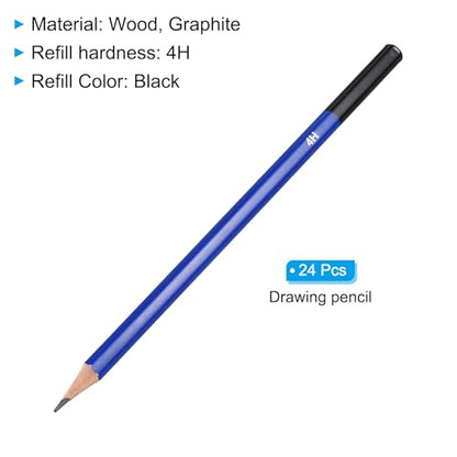 PATIKIL 4H Drawing Pencils for Sketching, 24PCS Sketch Pencils for Drawing Art Pencils Graphite Wood Pre-sharpened for Drawing Sketching Artists, 4H Pencils - style: 4H