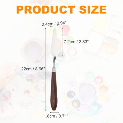 HARFINGTON 5pcs Palette Knife Painting Tool 2.83" x 0.94" Stainless Steel Art Spatula Pallet Knives Scrapers Tools with Plastic Handle for Acrylic Oil Canvas Mixing Spreading, Red/Silver - size: 2.83" x 0.94"