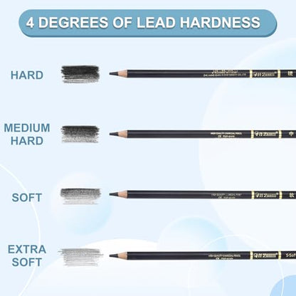 PATIKIL 12Pcs Drawing Pencils for Sketching, Medium Hard Refill Sketch Pencils for Drawing, Graphite Art Pencil Set Professional Resistant Lead for Painting Shading Artist Office Supplies - size: Medium Hard