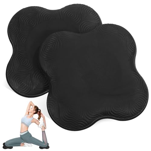 Happyyami 2 Pack Yoga Knee Pads 7.87 X 7.87 X 0.59 in Non-Slip Knee Pad Cushion for Knees Elbows Wrists and Hands Portable Exercise Mat for Pilates Yoga Home Office and Car Use