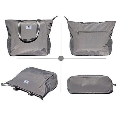 ESVAN Yoga Mat Bag Yoga Tote Carrier Shoulder Bag Carryall Tote for Office,Yoga,Pilates,Travel,Beach and Gym - color: F Gray