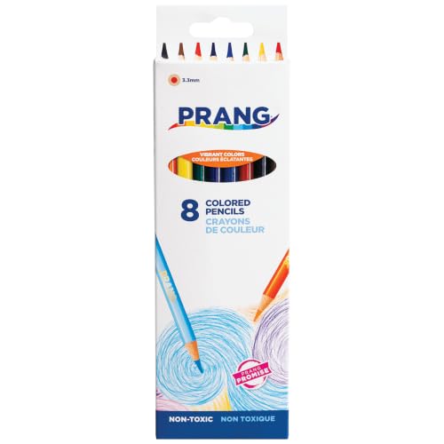 Prang Colored Pencils 8-Color Set | Ideal for writing, drawing, schoolwork, classrooms and office use - size: 8 Count (Pack of 1)