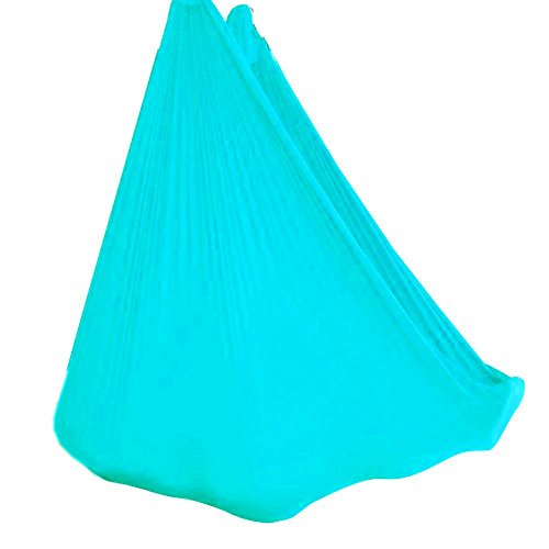 Aerial Yoga Hammock 5.5 Yards Yoga Swing Pilates Silk Home Gym Fitness Include hardware,Daisy Chain, Pose Guide - color: Sky Bule