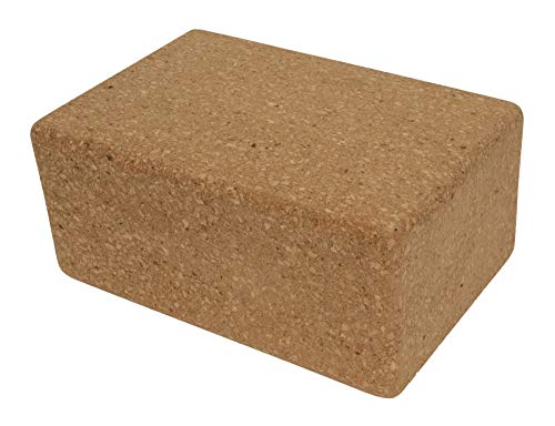 Cork Yoga Block, Solid Natural Cork Exercise Brick to Support and Improve Poses and Flexibility, Pack of 2