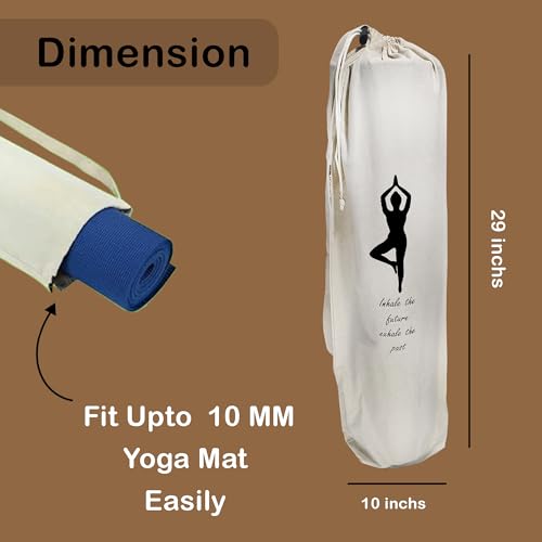 Yoga Mat Bag Cover -100% Cotton Lightweight,Washable Yoga Dust Bag With Adjustable Strap