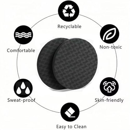 2-piece set yoga knee pads and exercise mats - super thick anti slip support for thick boards, gardening, push ups, knees, Pilates, and floor exercises - knees, elbows, wrists - color: black