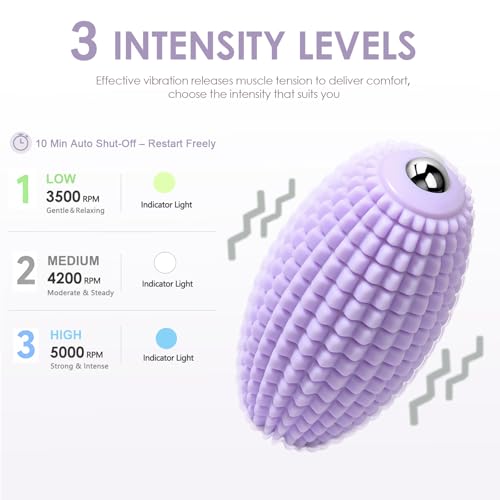 Vibrating Massage Ball with Rolling Head for Plantar Fasciitis - color: Purple